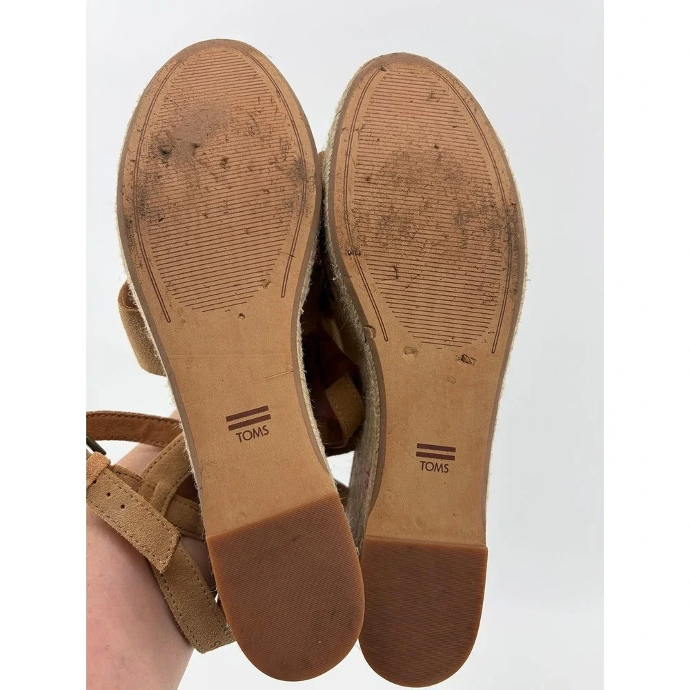Toms Tan Espadrilles with Crisscross Straps, Women's Size 11